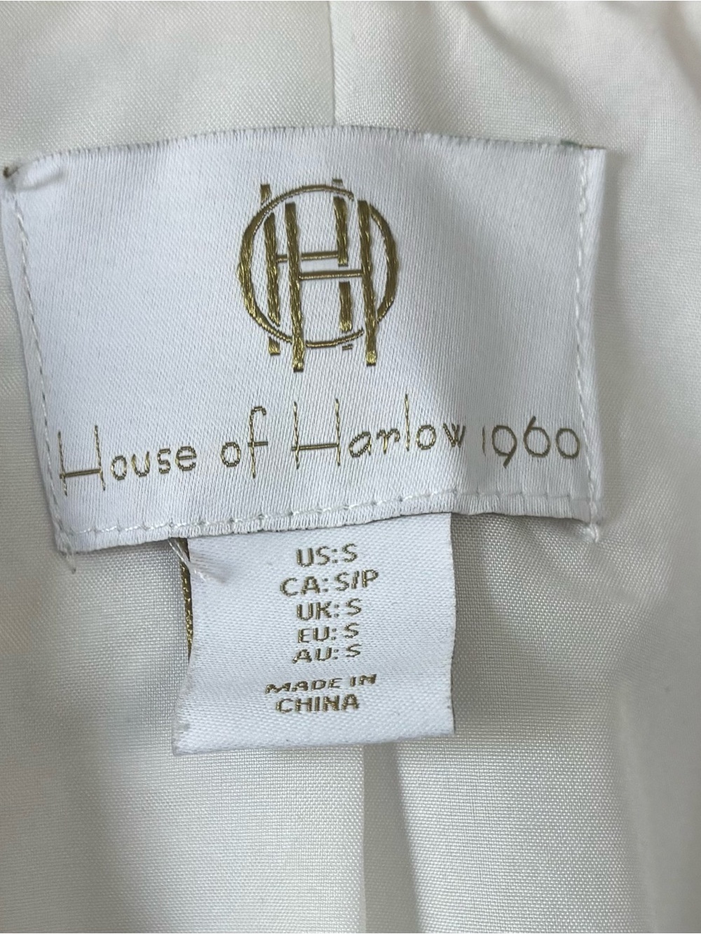 House of Harlow 1960 White Cropped Double-Breasted Blazer with Gold Buttons - Picture 3 of 7